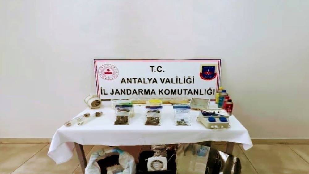 EVİNDE UYUŞTURUCU ÜRETTİ, İŞ YERİNDEN SATAMADAN JANDARMAYA YAKALANDI
