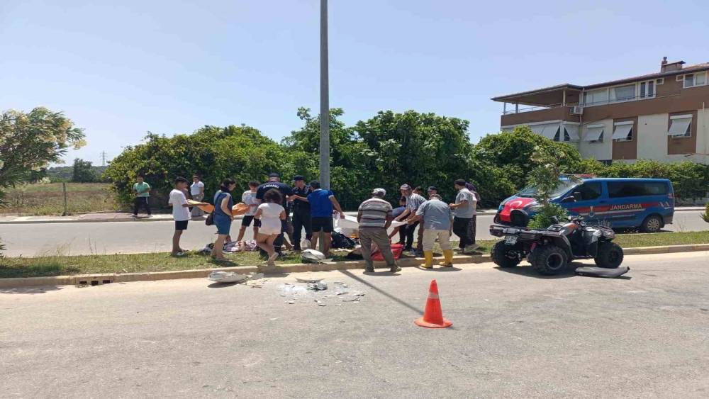 BELÇİKALI TURİSTLERİ TAŞIYAN ATV KONTROLDEN ÇIKIP DİREĞE ÇARPI:2 YARALI