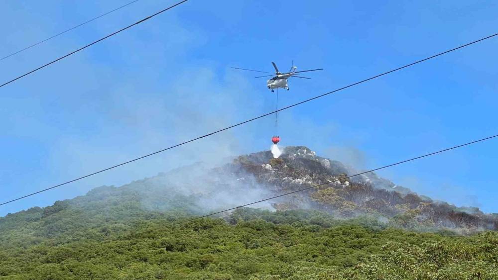 ANTALYA’NIN DEMRE İLÇESİNDEKİ ORMAN YANGININA HAVADAN VE KARADAN MÜDAHALE EDİLİYOR