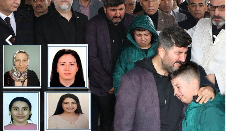 ÜZERİNE KAYA DÜŞEN OTOMOBİLDE ÖLEN ÖĞRETMENLER SON YOLCULUĞUNA UĞURLANDI