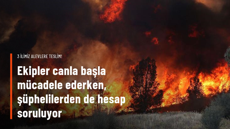 3 İLDE DEVAM EDEN ORMAN YANGINLARIYLA İLGİLİ TESPİT EDİLEN 7 ŞÜPHELİDEN 2'Sİ TUTUKLANDI