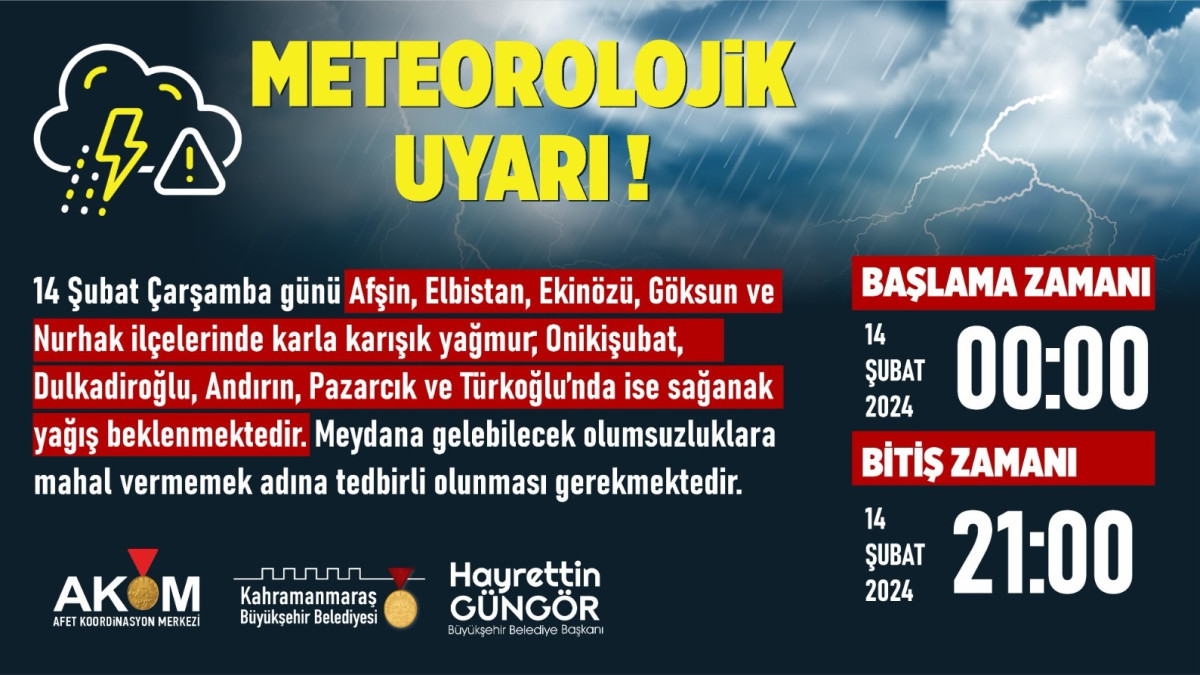 AKOM’DAN KUVVETLİ YAĞIŞ UYARISI!
