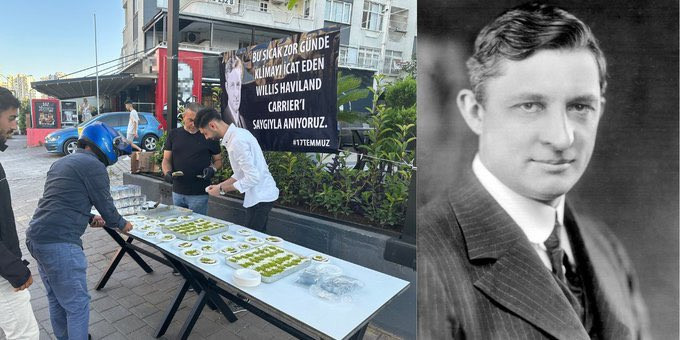 ADANA'DA KLİMANIN MUCİDİ İÇİN TATLI DAĞITILDI!