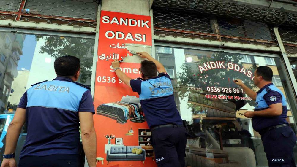 MERSİN’DE ARAPÇA YAZILI TABELA VE REKLAMLAR KALDIRILIYOR