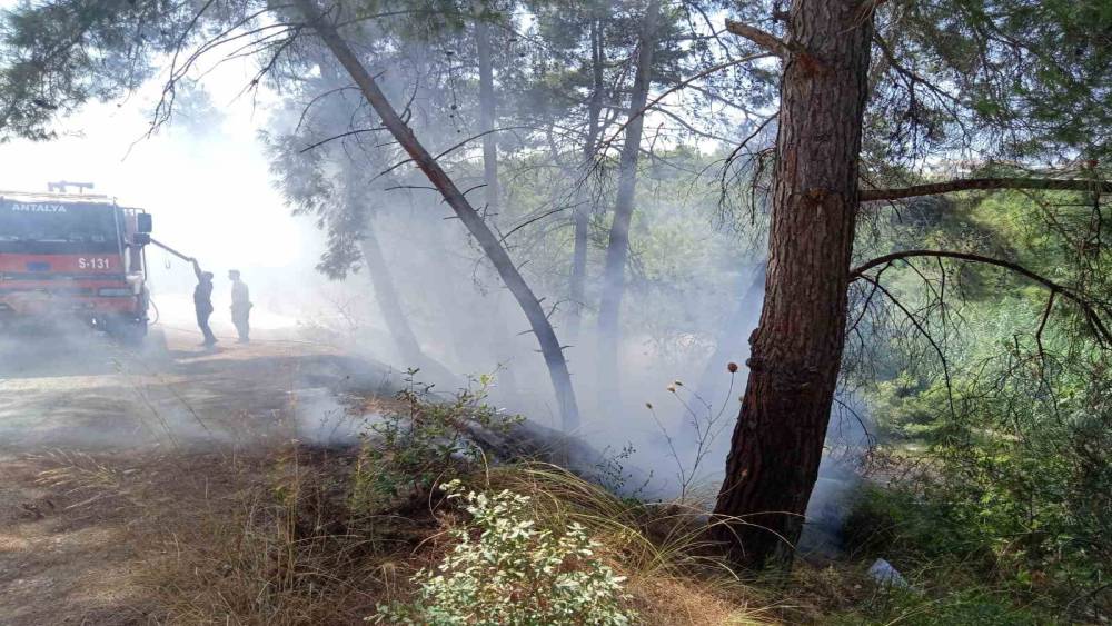 MANAVGAT’TA 30 DAKİKA ARAYLA İKİ AYRI NOKTADA ÇIKAN ORMAN YANGINLARI SÖNDÜRÜLDÜ