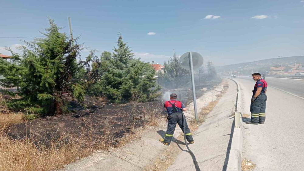 ARAÇTAN ATILAN SİGARA İZMARİTİ YANGINA SEBEP OLDU