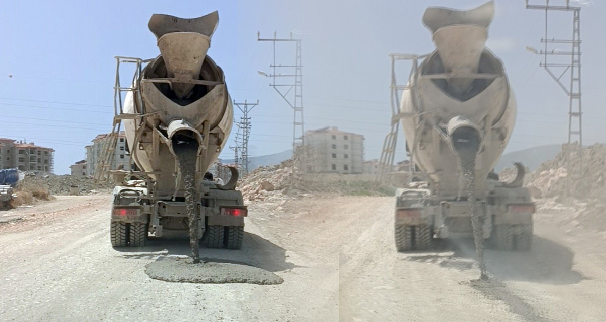 ÜSKÜDAR'DA TEHLIKELI YOLCULUK: BETON DÖKE DÖKE YOLUNA DEVAM ETTI