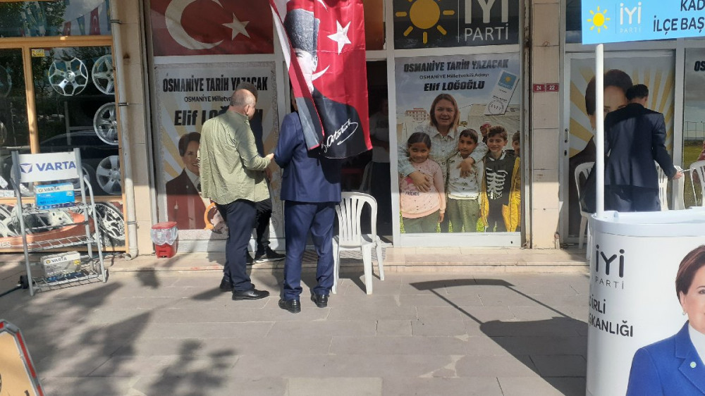 İYİ PARTİ SEÇİM BÜROSU ÖNÜNDE BOŞ KOVAN BULUNDU