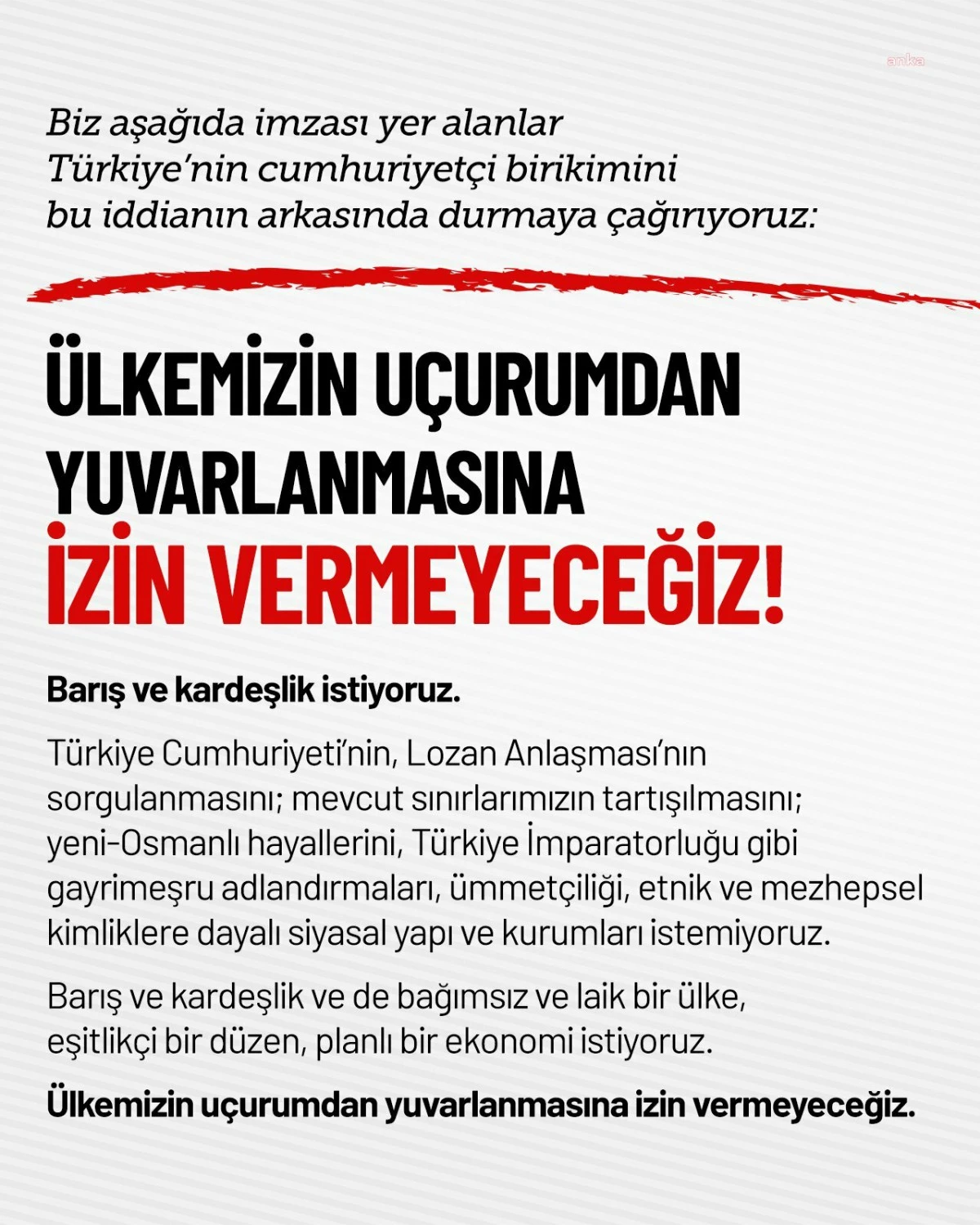 Aydın ve sanatçılardan imza kampanyası: Ülkemizin uçurumdan yuvarlanmasına izin vermeyeceğiz